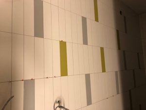Tiles in the women's washroom