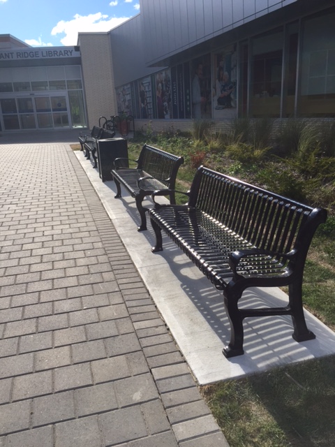 Benches at Pleasant Ridge Library