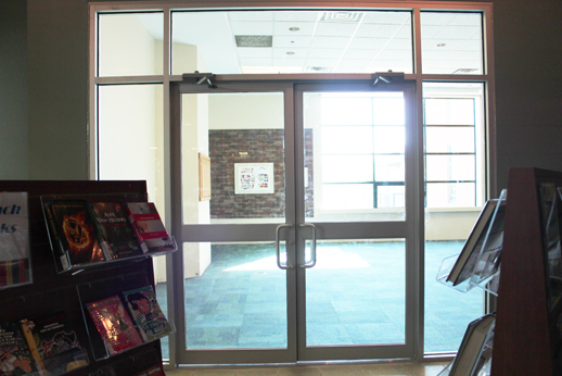 Program room's new double glass doors