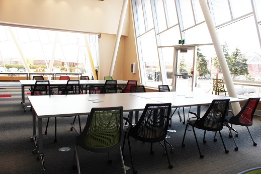 Tables in the study area are in place. 