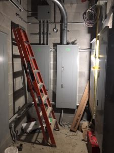 Electrical panels installed in IT room