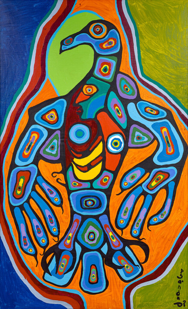 Norval Morrisseau (1932–2007), Thunderbird with Inner Spirit, c. 1978, acrylic on canvas, 208.3 x 127 cm, Purchase 1979, McMichael Canadian Art Collection, 1979.6 