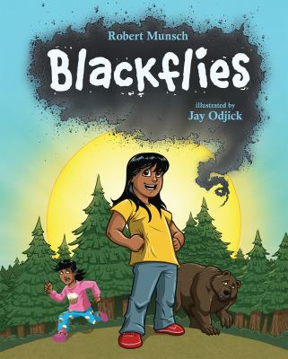 Book Cover of Blackflies by Robert Munsch, illustrated by Jay Odjick