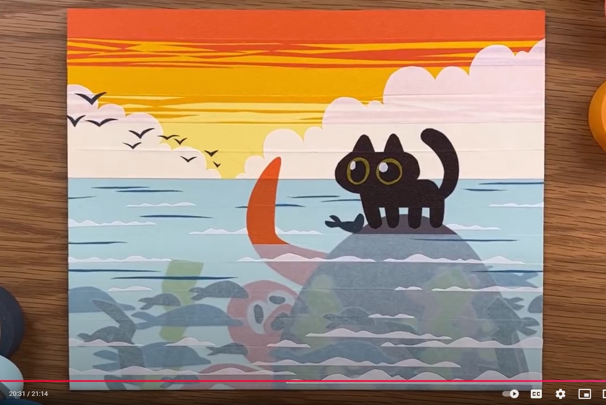 Screenshot-from-Kasey-The-Golden-YouTube-creator-art-made-entirely-of-washi-tape