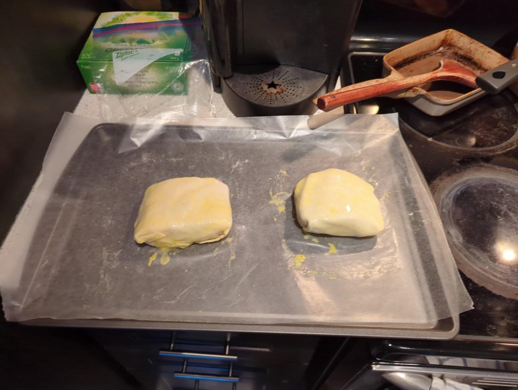 Wrapped fish. I left the pastry out too long and it started to melt :(