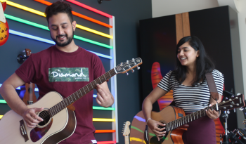 Customers Using Music Recording Studio