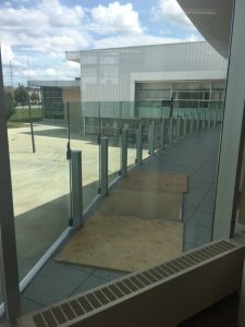 Installed balcony glass