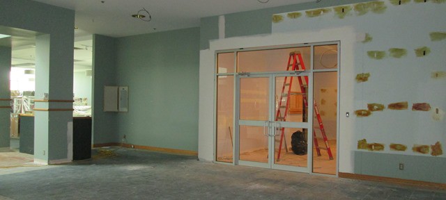 view of the doors from the library entrance